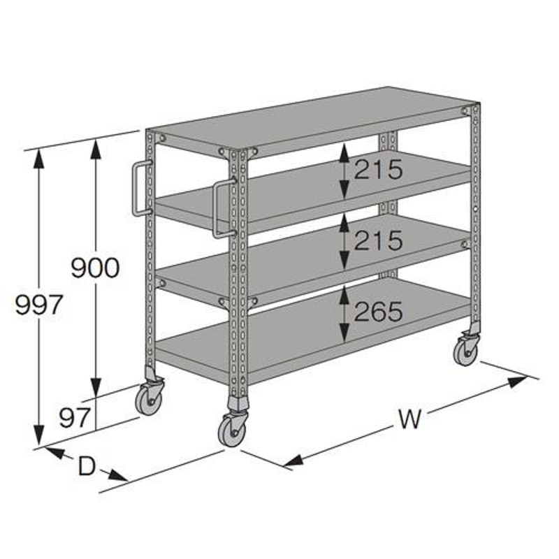 スチールラック スチール棚 業務用 収納 軽量キャスターラック