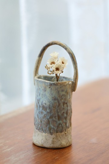 交換禮物/冰雪奇緣侘寂風迷你提把乾花器 花插小瓶辦公室療癒小物