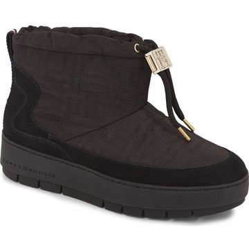 TOMMY HILFIGER MONOGRAM SNOWBOOT 黑色女款鞋子
