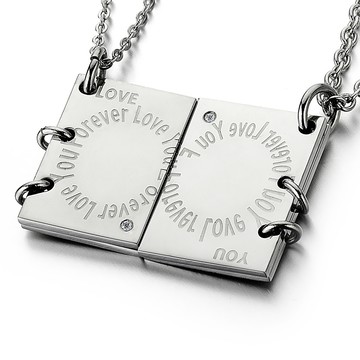 客製・項鍊．愛情無限．白鋼．情書．雷射刻字/客製照片