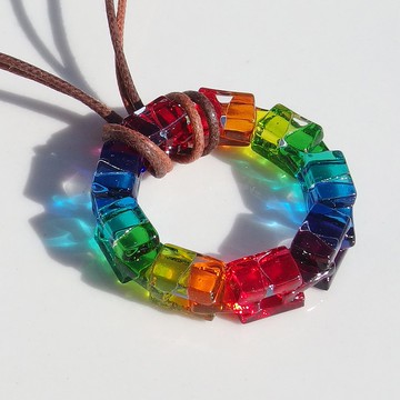 齒輪玻璃 (彩虹) 項鍊【接單訂製】