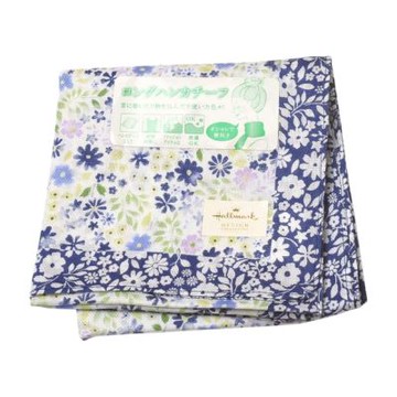 Hallmark 日本製白底藍紫碎花印花棉長領巾(108CM)