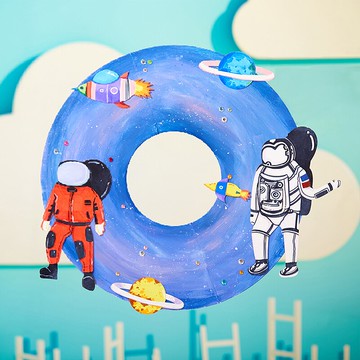 太空遨游創意手工制作粘貼DIY材料 星空宇宙奧秘探索親子涂色玩具