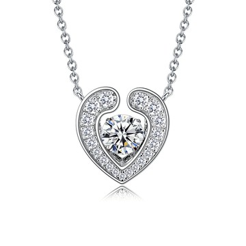 AchiCat．925純銀項鍊．耳環．套組．心動奇蹟．愛心．跳舞石．生日禮物．CS8024