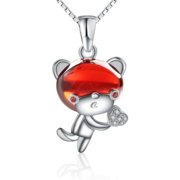 現貨+預購 925純銀項鍊鑲鑽吊墜-可愛精緻百搭七夕情人節生日禮物女配件銀飾73am56【獨家進口】【米蘭精品】