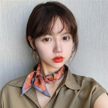 絲巾斜角女小絲巾長條飄帶圍巾百搭新款洋氣時尚裝飾細窄領巾女【倪醬小鋪】
