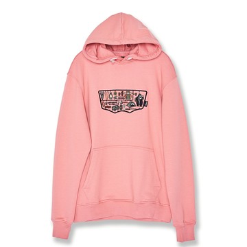 5th STREET｜山形｜中性｜露營繡花圖案長袖帽T｜粉紅