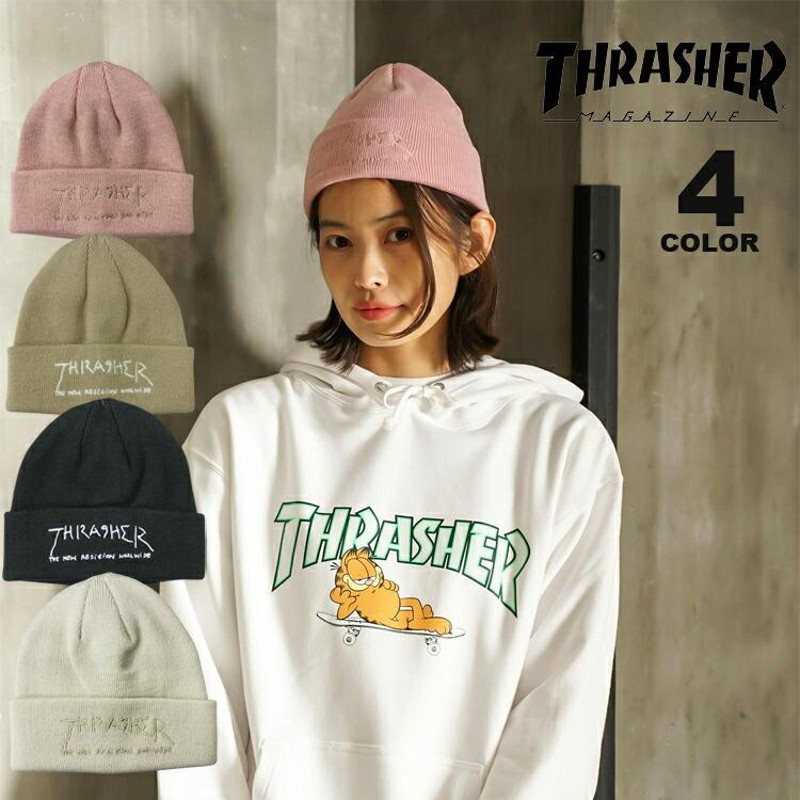 公式） スラッシャー ビーニー ニット帽 THRASHER GONZ LOGO