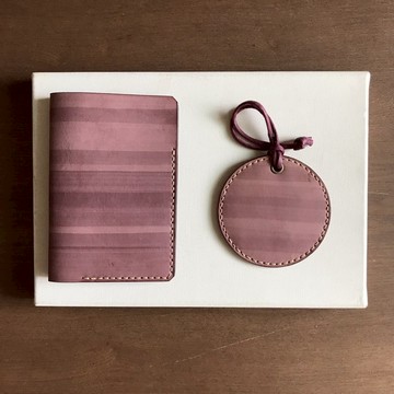 Goody Bag -旅行套組護照套+圓形行李牌│木苺│