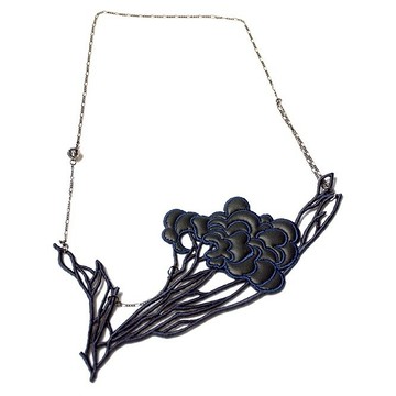 皮革壓花立體刺繡項鍊