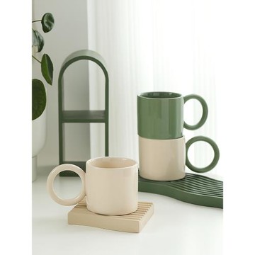 大耳朵馬克杯 網紅咖啡杯下午茶果汁杯 ins風家用拉花杯水杯300ml