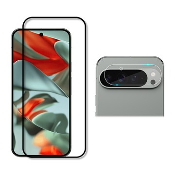 RedMoon Google Pixel 9 Pro XL/Pixel 9a/Pixel 9 Pro/Pixel 9 手機保護貼2件組 9H玻璃保貼+厚版鏡頭貼