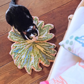 蕨地植絨地毯-雙扇蕨| 地毯 地墊 蕨類 腳踏墊 浴室地墊 聖誕節