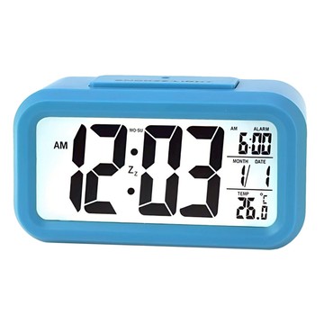 E.dot 多功能LED感光懶人智慧鬧鐘 超大數字顯示 溫度顯示  藍色