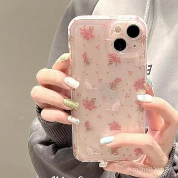 粉碎花貓貓 防摔 適用蘋果iPhone17 16 15 14 13 12 11 Promax XR XS 87P手機殼