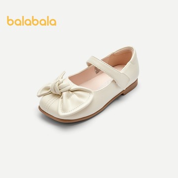 巴拉巴拉童鞋兒童公主鞋女童涼鞋2024夏季新款甜美簡約純色小皮鞋