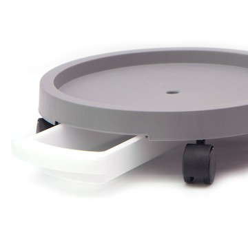 Natureahn 移動式圓形花盆托盤附集水盤  6號(內徑35cm)  1個  灰色