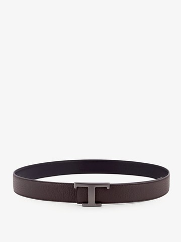 Hammered leather belt with t timeless buckle - TOD'S - gender_Man