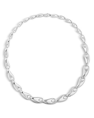 Georg Jensen Sterling Silver Reflect Graduated Link Collar Necklace, 17.72