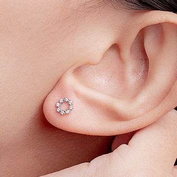 [925純銀]MARIGOLD千金迷人花環轉珠耳環【KMD397】-銀