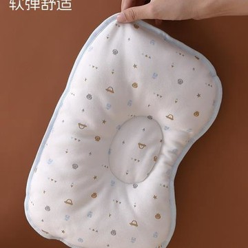 春夏季嬰兒防偏頭定型枕寶寶純棉透氣糾正頭型棉芯枕頭新生兒用品