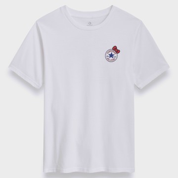 CONVERSE HELLO KITTY CHUCK PATCH TEE WHITE 男短袖-TWCVM5T516-WHT