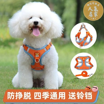 狗狗牽引繩/狗繩/狗鍊 背心式狗狗牽引繩泰迪小型犬比熊胸背帶小狗幼犬用品遛狗繩狗鍊子