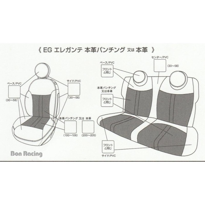 FIAT 500/500C フィアット シートカバー エレガンテ 本革パンチング 本