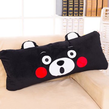 熊本縣毛絨長抱枕公仔黑熊本熊卡通學生靠墊情侶單雙人枕頭可拆洗