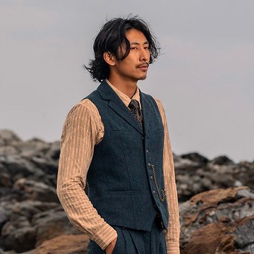 SOARIN保暖毛呢西裝領純色商務西裝馬甲(213B418)