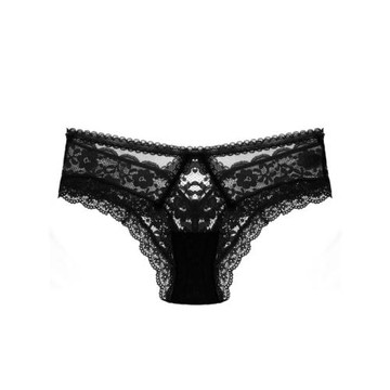 CINOON歐美性感鏤空半包臀三角褲純色提臀交叉蕾絲透氣低腰內褲女