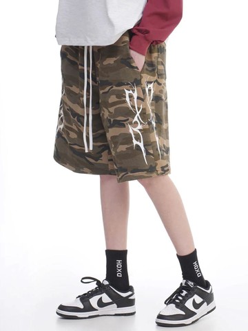Thunder Logo Half Camo Shorts