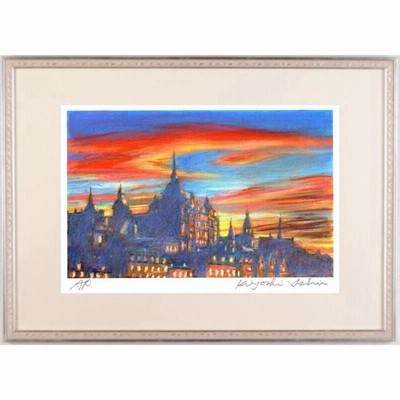 * vintage picture ❀ スウェーデンの街並み 風景画 油絵 vintage picture ❀ スウェーデンの街並み 風景画 油絵