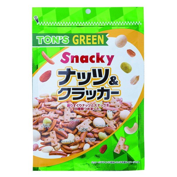 190g×1個　GREEN　トン　ミックスナッツ　TON'S　東洋ナッツ食品　グリーン　スナッキーナッツ＆クラッカー　LINEショッピング