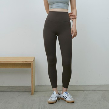 Creora®一體式無痕內褲高腰九分運動褲-炭灰