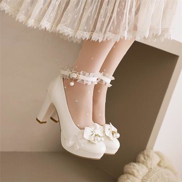 呆萌妞原創lolita鞋大碼女鞋40-43高跟鞋女公主花玲季lo鞋女學生