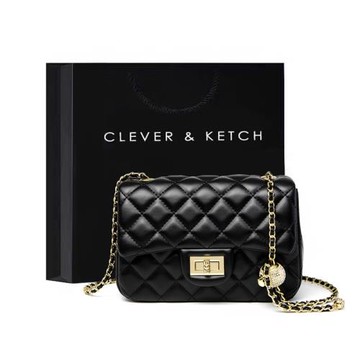 Clever&Ketch女包包2025新款潮流金球小香風菱格鏈條單肩斜挎包
