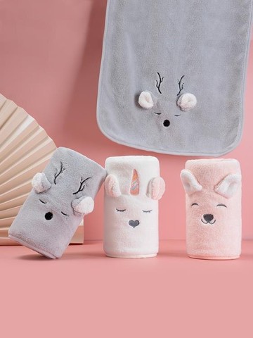 毛巾 可愛男女兒童洗臉毛巾比純棉吸水不掉毛柔軟珊瑚絨家用洗澡小面巾