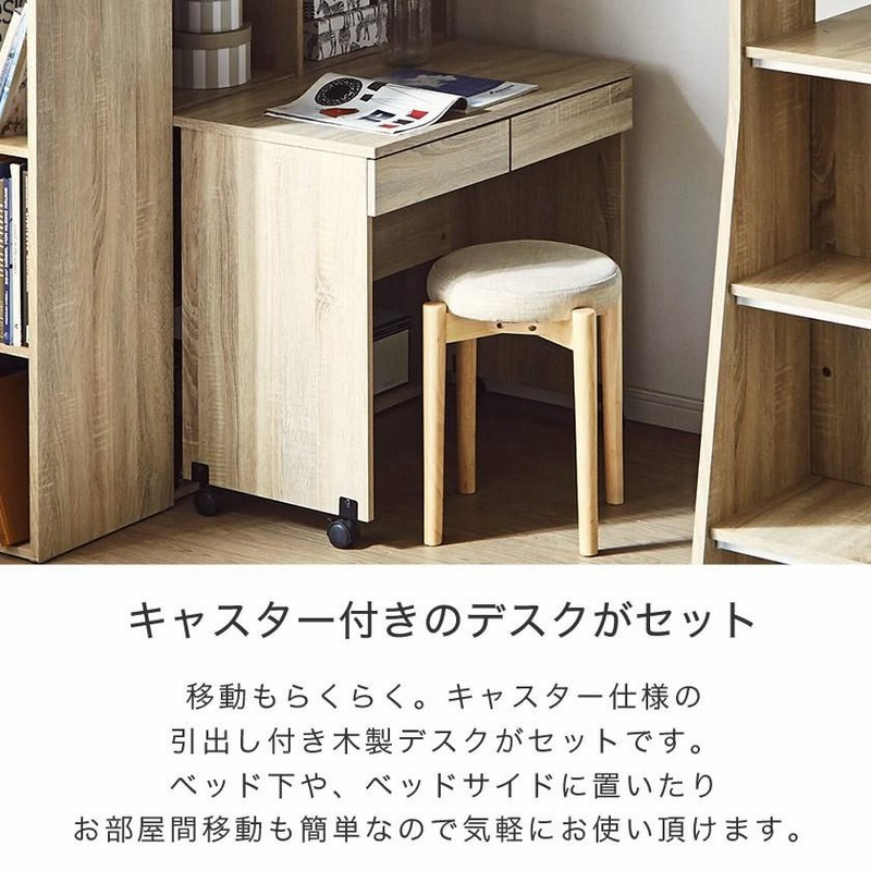 システムベッド 階段 ロフトベッド + デスクセット システム システムベッド 階段 ロフトベッド + デスクセット システム