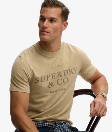 Superdry Men's 1954 Company Relaxed T-shirt Light Grey Size: XL