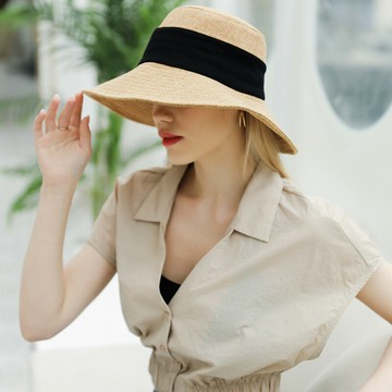 漁夫帽女草帽夏季薄款防曬遮陽太陽帽子新款網紅涼帽夏天時尚