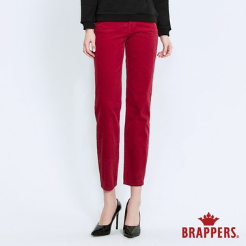BRAPPERS 女款 Boy friend系列-中高腰條絨直筒褲-紅