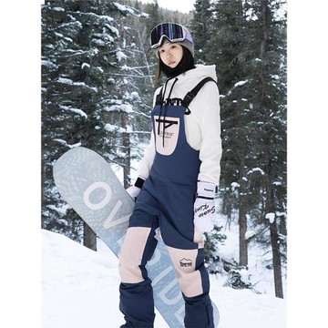 RAWRWAR 滑雪背帶褲韓版男女單板雙板連體滑雪褲防水防風拼色褲子