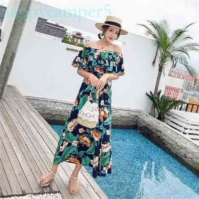 リゾートワンピース 大人可愛い 夏ワンピース リゾート ワンピース オフショルダー 夏ワンピ きれいめ 花柄ワンピース ハワイ リゾートワンピ S M L 通販 Lineポイント最大get Lineショッピング
