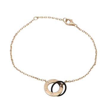 Cartier 卡地亞 18K玫瑰金 黑色陶瓷 鑽石 Love 手鍊 B6035000 【二手名牌BRAND OFF】