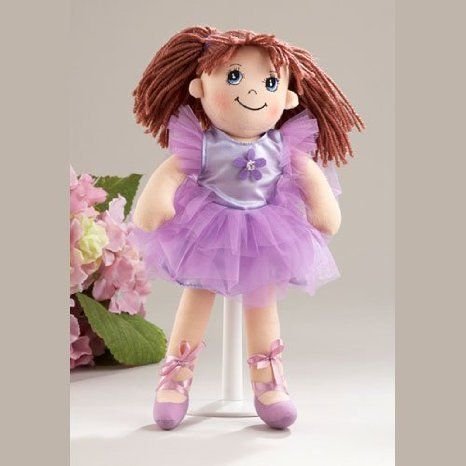 Ballerina Doll, 14 Soft Cloth Doll with Purple Removeable Clothes