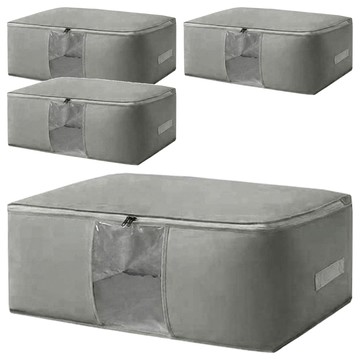 DOSell 整潔收納布藝棉被收納箱特大款  4個  灰色