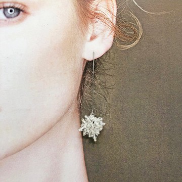 淡雅水晶925純銀耳環 施華洛水晶 透明水晶 純銀飾物 可改耳夾