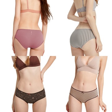 【Anden Hud】(多色任選)純棉花邊中腰三角內褲 台灣製 海外禁售