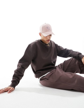 ASOS DESIGN heavyweight oversized sweatshirt in brown